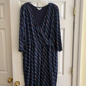 Boden Cressida Navy Blue Faux Wrap Dress